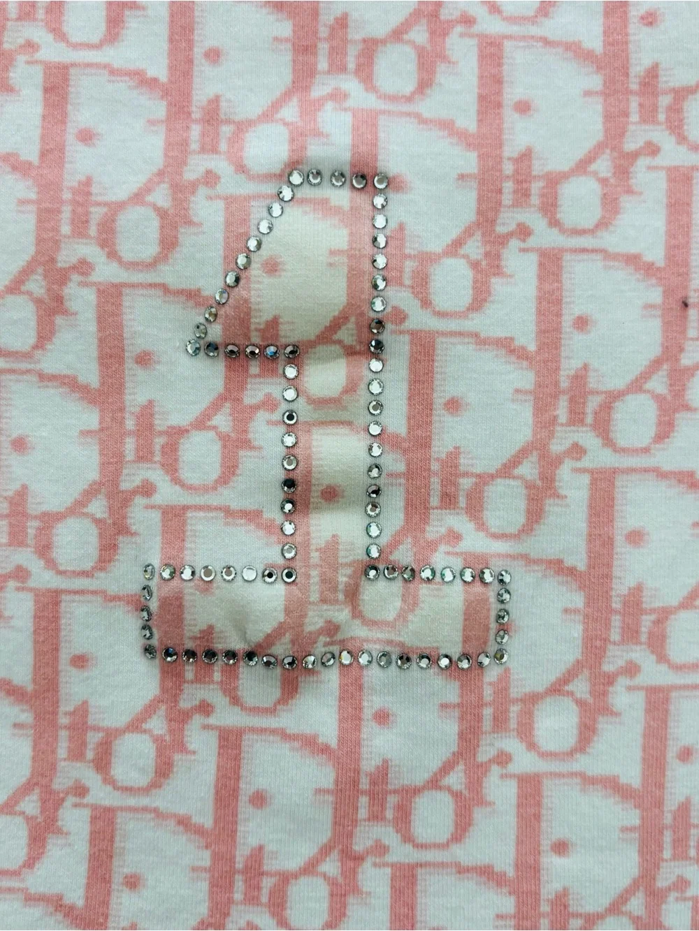 Christian Dior Trotter 1 Vintage Pink/White Stretchy T Shirt size IT/EU 40